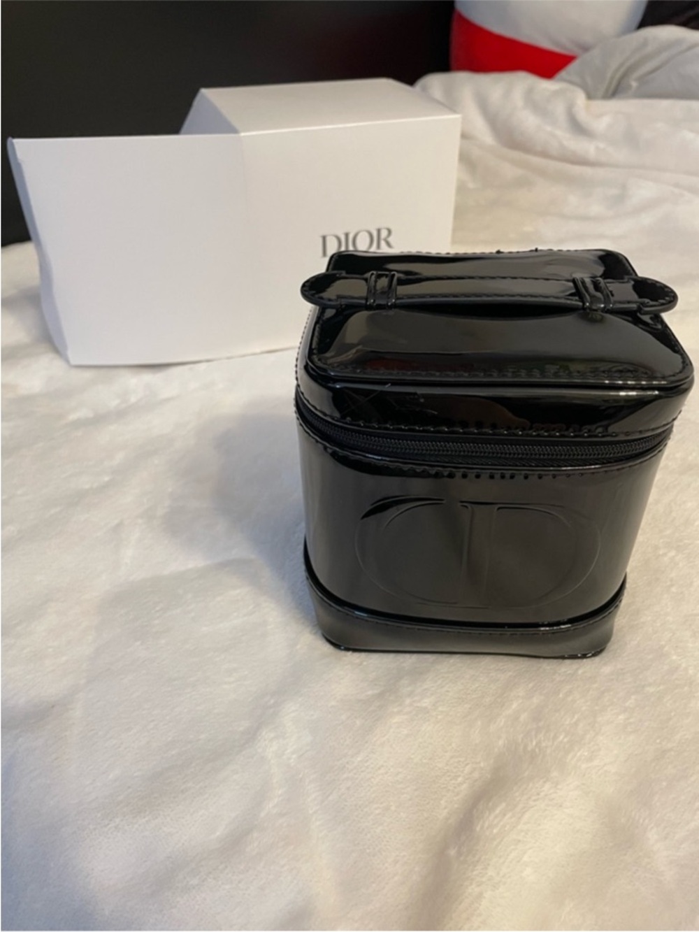 Dior Black Patent Leather Travel Case